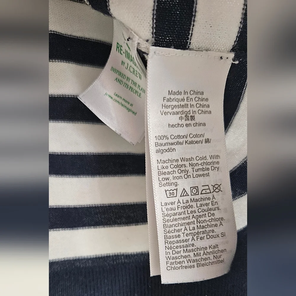 J. Crew Navy and White Striped Teddie Sweater - Picture 3 of 4